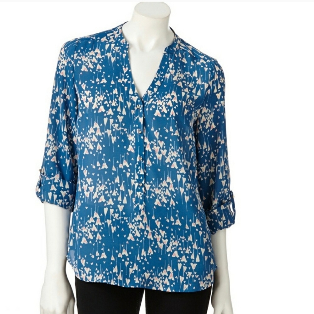 LC Lauren Conrad Heart Blouse XS